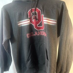 Oklahoma Graphic Hoodie - Charcoal and Crimson